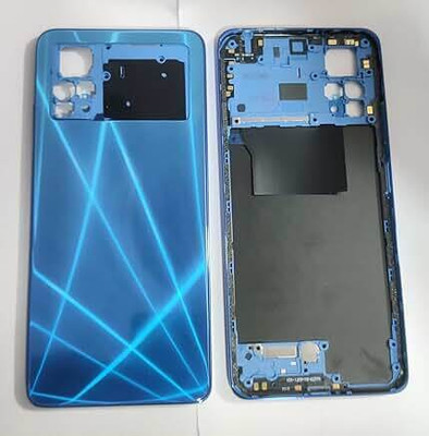 SPAREASP Redmi Poco X4 Pro Back Panel Body With Middle Ring (Middle Ring + Panel) Blue Back Panel(Blue)