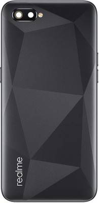HQP for Realme C2 ( RMX1941, RMX1945, RMX1943 ) Battery Back Door Replacement [ With Volume + Power Key and Camera Glass ] Back Panel(Diamond Black)