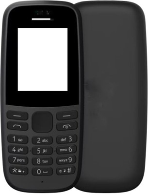 imbi Nokia 105 1019 Single Sim Front Back Body With Keypad Front & Back Panel(Black)