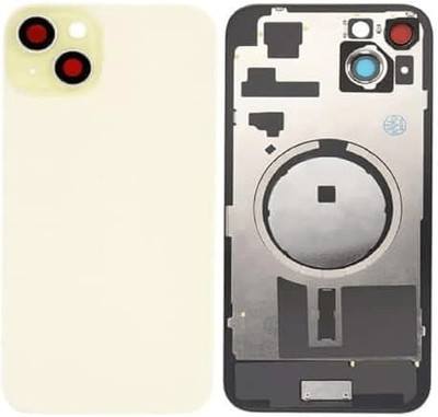 SPAREASP Iphone 15 With Wireless Magnet and Camera Fitting Lens Back Panel(Yellow)