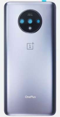 KezeMize OnePlus 7T (Glass)(Best Quality)(With Camera Lens)(With Proper Logo) Back Panel(Frosted Silver)