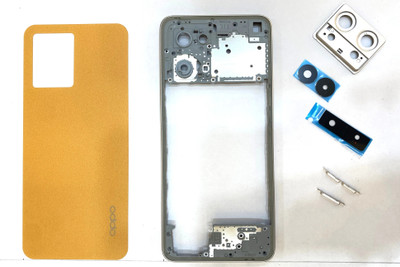 Tag Ezzy Oppo Original F21 Pro With Volume Keys & Camera Lens Housing Body Full Panel(Sunset Orange)