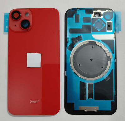 SPAREWARE Apple With Wireless Magnet Camera Glass Lens iPhone 14 -Yellow Back Panel(Red)