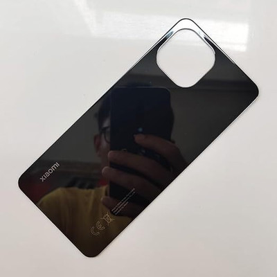 Docile Mi 11 Lite Back Panel Glossy Black Glass Battery Door Rear Housing Cover Replacement for Mi 11 Lite Back Panel(BLACK)