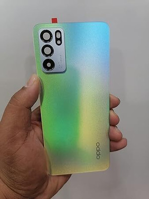 Docile Back Door Penal Back Body Case Panel Compatible for Oppo Reno 6 : Aurora Back Panel(Blue)