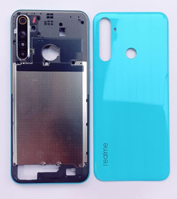IncMart Realme 6i / Narzo 10 {With side key, lens} Back Housing Body Front & Back Panel(Blue)