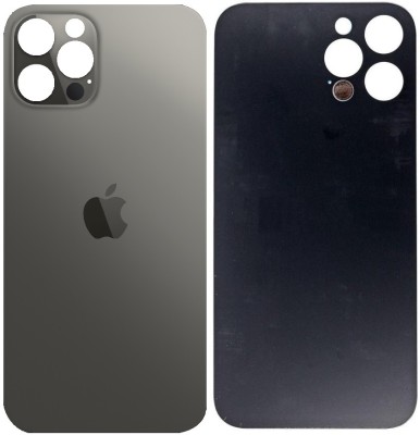 Sandreezz Apple iPhone 12 Pro Max (Glass) (Best Quality) (with Proper Logo) Back Panel(Graphite)