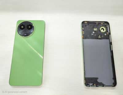 IncMart For Realme Narzo 60x 5G housing with Middle Ring, Key, lens Full Panel(Green)