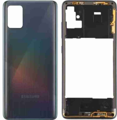 SRaccessories Samsung Galaxy A51 (Housing Body) (Side Keys with Middle Body) Full Panel(Black)