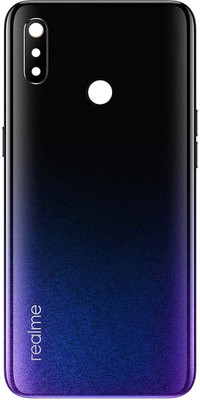 HQP for Realme 3 ( RMX1825, RMX1821, 1821 ) Battery Back Door Replacement [ With Volume + Key and Camera Glass ] Back Panel(Dynamic Black)