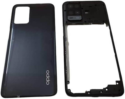 SPAREASP Oppo A54 Back Door Housing Body with Middle Ring (Middle Ring + Back Panel) Black Back Panel(Black)