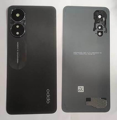 SPAREASP Oppo A58 Back Housing Body Panel With Middle Ring (Back Panel + Middle Ring) Black Back Panel(Black)