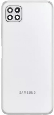 Sandreezz Samsung Galaxy A22 (5G) (Housing Body) (Side Keys with Middle Body) (with Proper Logo) Back Panel(White)