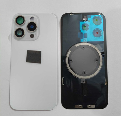 SPAREWARE Apple With Wireless Magnet Camera Glass Lens iPhone 15 Pro -White Back Panel(White)