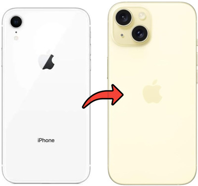 Hespa iPhone XR to iPhone 15 Full Body Housing Converter Kit Include Battery Adhesive & Waterproof Seal - Full Panel(Yellow)