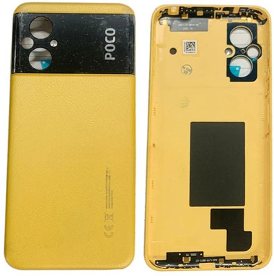 Sandreezz Xiaomi Poco M5 (with Proper Logo) (with Side Volume & Power Buttons) Back Panel(Poco Yellow)