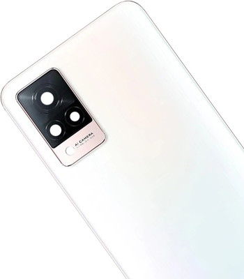HQP for Vivo V21 5G ( V2050 ) Battery Back Door Replacement [ With Pre Installed Adhesive Tape and Camera Glass With Tray ] Back Panel(Arctic White)