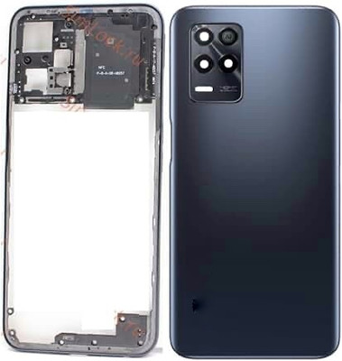 SPAREASP Realme 9 5G Housing Body (Middle Ring + Back Panel) Back Panel(BLACK)