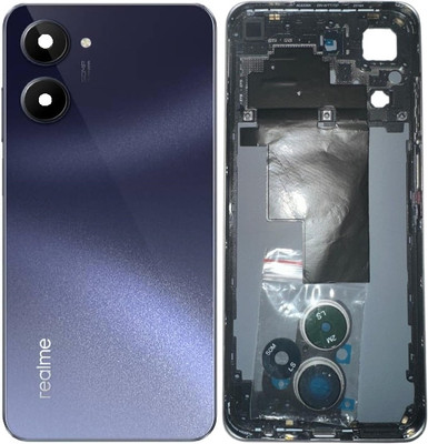 Sandreezz Realme 10 (with Proper Logo) (With Middle Ring Camera Lens & Side Volume Power Buttons) Full Panel(Rush Black)