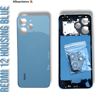 AL BAARI STORE Redmi 12 Housing with all materials attached Back Panel(Blue)