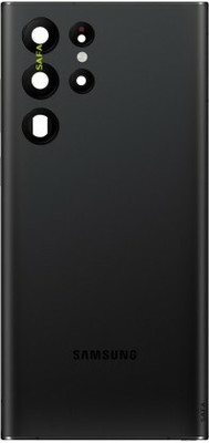 SPAREWARE Samsun Samsun S22 Ultra-Black (WITH CAMERA LASS LENS) Back Panel(Black)