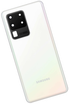 Unique4Ever SAMSUNG Galaxy S20 Ultra With Camera Ring Glass Lens Back Panel(Cloud White)