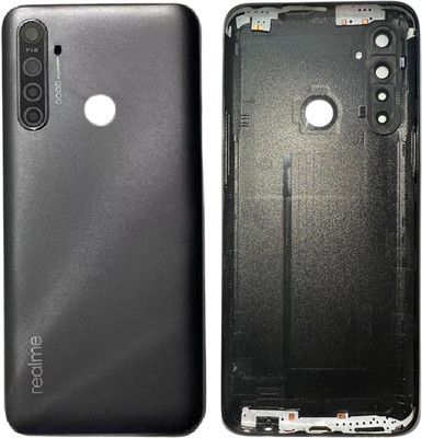 Sandreezz Realme 5i (with Proper Logo) (With Camera Lens & Side Volume Power Buttons) Back Panel(Black)
