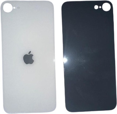Sandreezz Apple iPhone SE 2022 (Glass) (Best Quality) (with Proper Logo) Back Panel(Starlight)