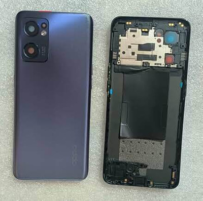 SPAREASP Oppo Reno 7 Back Housing Body With Middle Ring (Ring+Panel) Black Back Panel(Black)