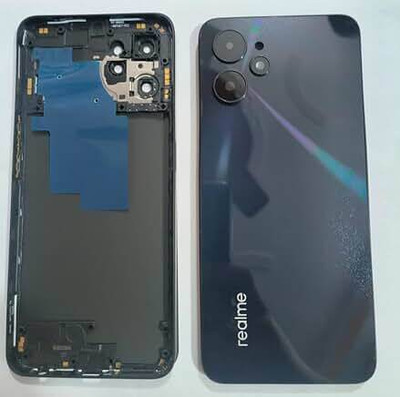 SPAREASP Realme 9i 5G Housing Body (Middle Ring + Back Panel) Back Panel(Black)
