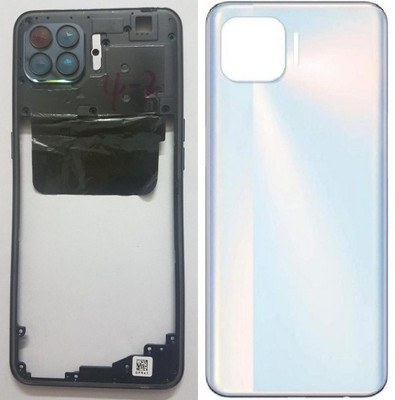Kraze4blaze Oppo F17 Pro (Housing Body) (Side Keys with Middle Body) (with Proper Logo) Full Panel(Metallic White)