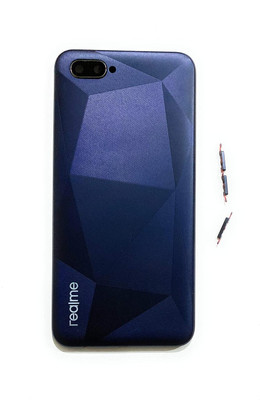 FixHub REALME C2 back cover with side key button compatible Back Panel(BLACK)