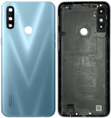 Sandreezz Realme Narzo 20A (with Proper Logo) (With Camera Lens & Side Volume Power Buttons) Back Panel(Victory Blue)
