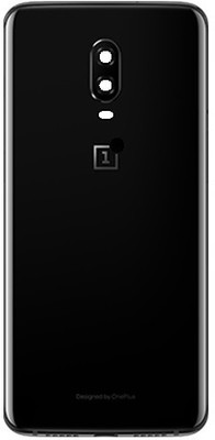 KezeMize OnePlus 6T (with Camera Lens) (with Proper Logo) (Glass) Back Panel(Mirror Black)