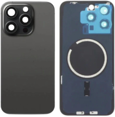 KezeMize Apple iPhone 15 Pro Max (Real Housing Back Glass + Camera Lens + Magsafe Magnets) Back Panel(Black Titanium)