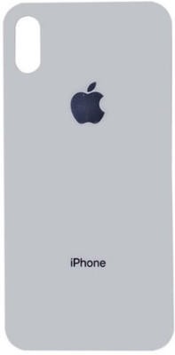 Sandreezz Apple iPhone X (Glass) (Best Quality) (with Proper Logo) Back Panel(Silver)