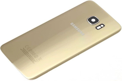 Sandreezz Samsung Galaxy S7 / SM-G930 (With Camera lens) (with Proper Logo) (Glass) Back Panel(Gold)