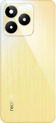 HQP for Realme C53 4G ( RMX3760 ) [ With Pre Installed Adhesive Tape + Camera Glass + Camera Lens Cover ] Battery Back Door Replacement Back Panel(Champion Gold)
