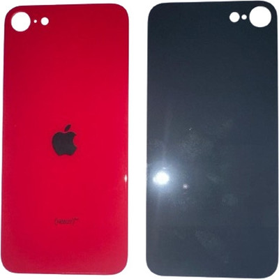 Sandreezz Apple iPhone SE 2022 (Glass) (Best Quality) (with Proper Logo) Back Panel(Red)
