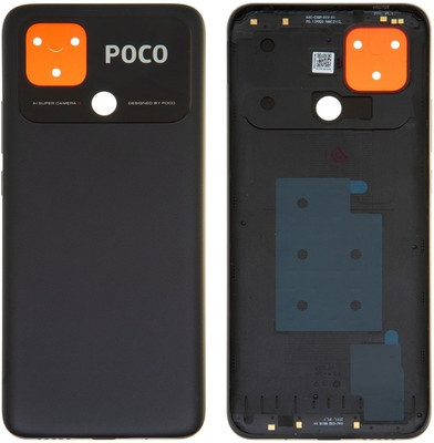 Sandreezz Xiaomi Poco C40 (with Side Volume & Power Buttons) (with Proper Logo) Back Panel(Power Black)