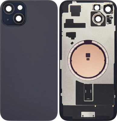 Spares4ever iPhone 15 Plus Black Replacement Glass with Camera Lens and Magsafe Magnet Back Panel(Black)