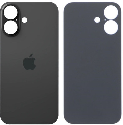 Unique4Ever Apple iPhone 16 Glass Back Panel(Black)