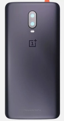 KezeMize OnePlus 6T (Glass)(Best Quality)(With Camera Lens)(With Proper Logo) Back Panel(Midnight Black)