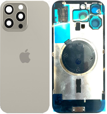 Sandreezz Apple iPhone 16 Pro Max (Ring With Camera Lens + Metal Plate + Magsafe Magnets) Back Panel(Natural Titanium)