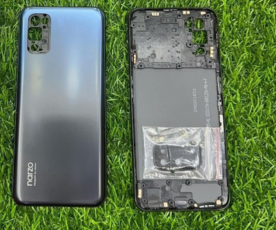 SRaccessories Realme Narzo 30 Pro 5G (Housing Body) (Side Keys with Middle Body) Full Panel(Sword Black)