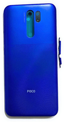 Sandreezz Xiaomi Poco M2 (With Side Volume & Power Buttons) (with Proper Logo) Back Panel(Slate Blue)