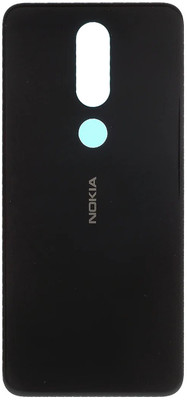 HQP for Nokia 6.1 Plus / Nokia X6 ( TA-1099, TA-1103, TA-1083, TA-1099 ) [ With Brand LOGO & Pre Installed Adhesive Tape ] Battery Back Glass Door Replacement Back Panel(Black)