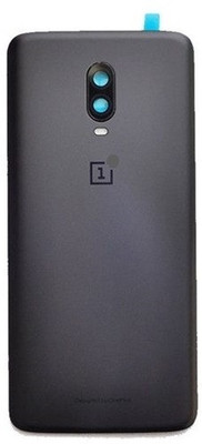 KezeMize OnePlus 6T (with Camera Lens) (with Proper Logo) (Glass) Back Panel(Midnight Black)
