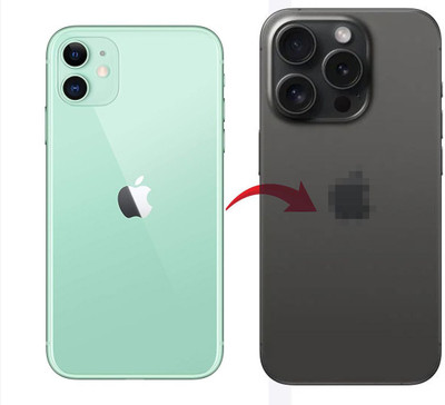 Hespa iPhone 11 to iPhone 15 Pro Full Body Housing Converter Kit Full Panel(Black Titanium)