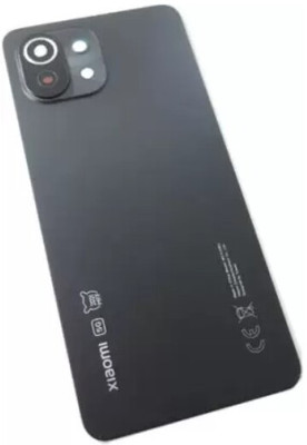 Sandreezz Xiaomi Mi 11 Lite NE (5G) (Glass) (with Proper Logo) (with Camera Glass Lens) Back Panel(Vinyl Black)